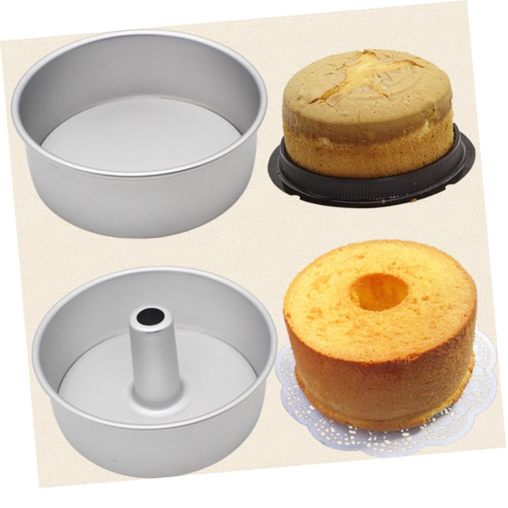 Moldes para Hornear Redondos de Molde de Pastel Hueco con Base Desmontable de Aleación de Aluminio para Tartas Fácil de Desmoldar y Limpiar