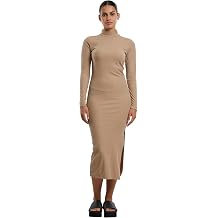 Urban Classics Women's Tb6933-ladies Rib Longlseeve Mockneck Dress Dress Pack of 1