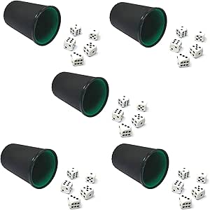 Anti-Cheat Würfelbecher Set - 5 Würfel Mit Sicherheits-Deckel PP Material