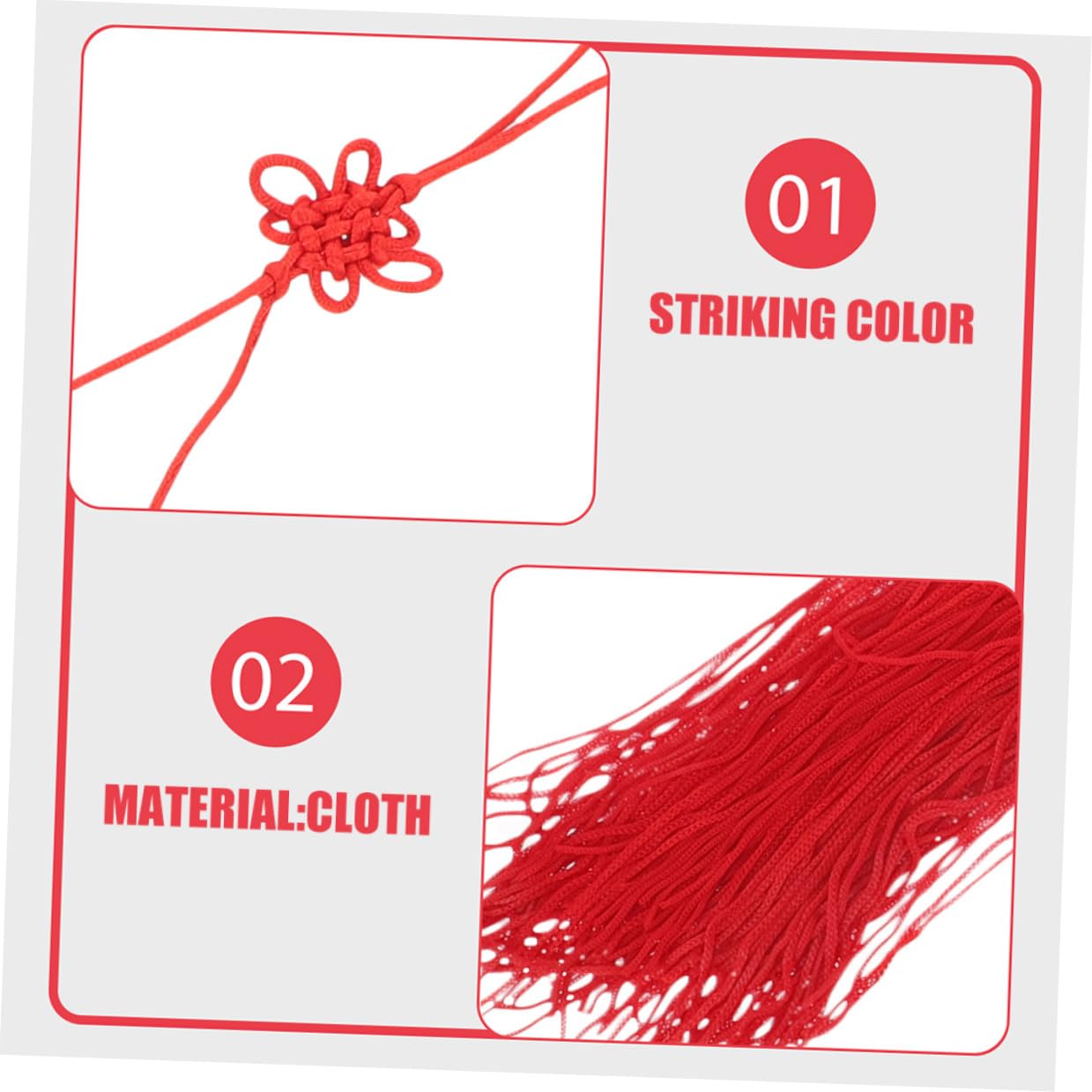 Borlas Colgantes de Tela Roja 6 Piezas para Espada Tai Chi Artes Marciales Resistente Multifuncional