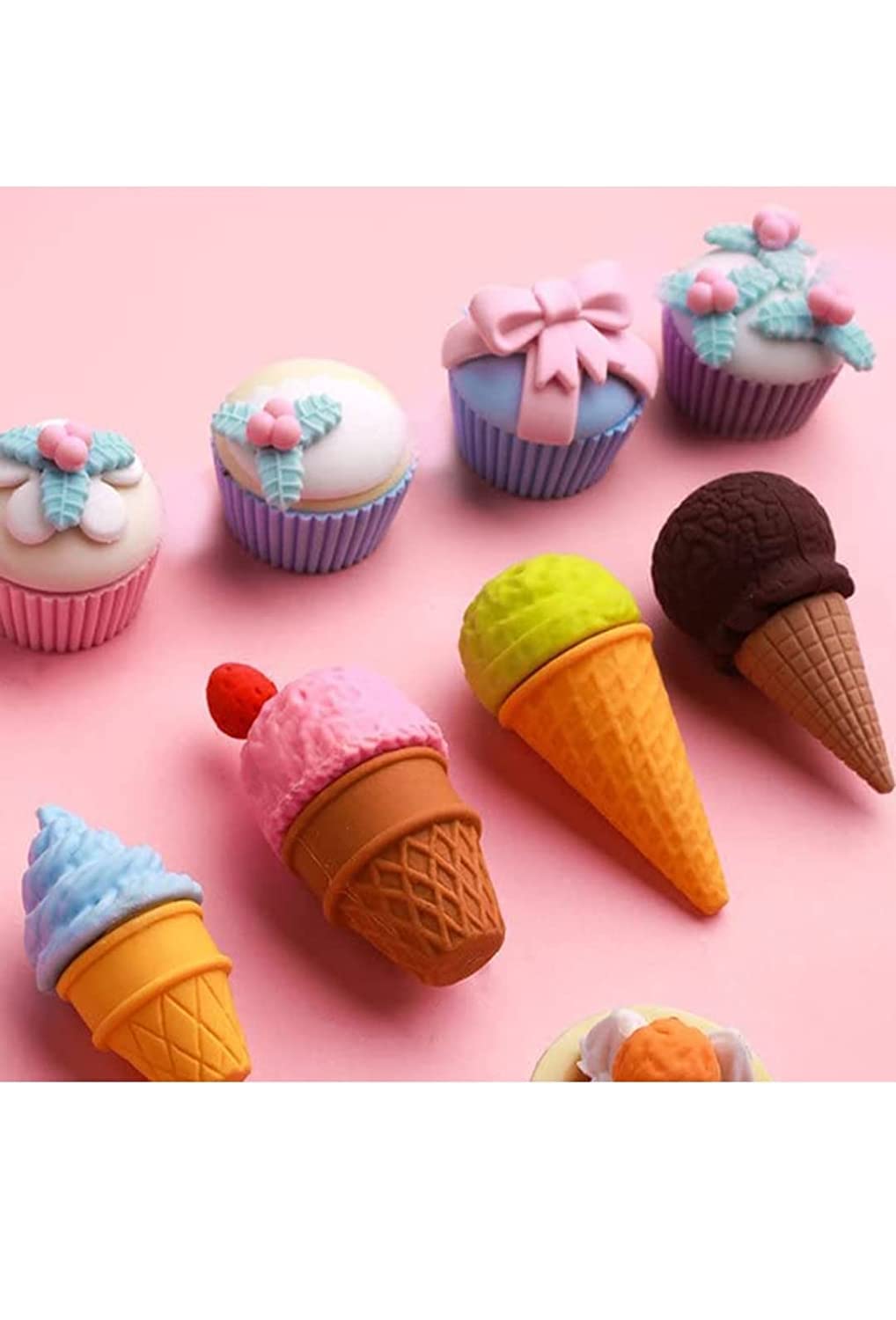 Youth Enterprises Pack of 9 Pcs Cupcakes and Ice- Cream Erasers for Kids Stationery (B0C6K68V8H) Amazon Price History, Amazon Price Tracker