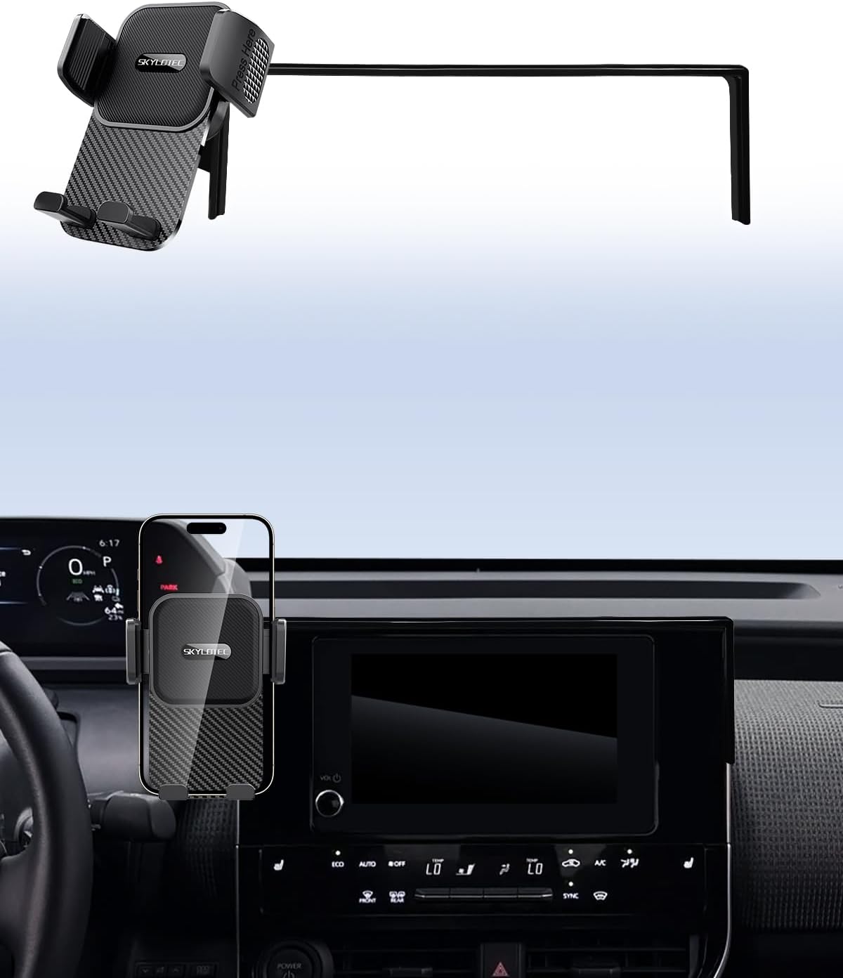 SKYLOTEC Car Phone Holder for Subaru Solterra/Toyota bZ4X 2023 2024 2025 Accessories 8/12.3-Inch Screen Fixed Clip, Automobile Cradles Phone Mount, Cell Phone Base Not Block Air Vent