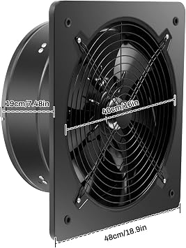 16'' Explosion Proof Exhaust Fan, Utility Ventilation Fans 300w 2800rpm Industrial Axial Flow Blower Fan Extractor Wall Mount Extraction Ventilation For Factory Workshop, Kitchen Warehouse