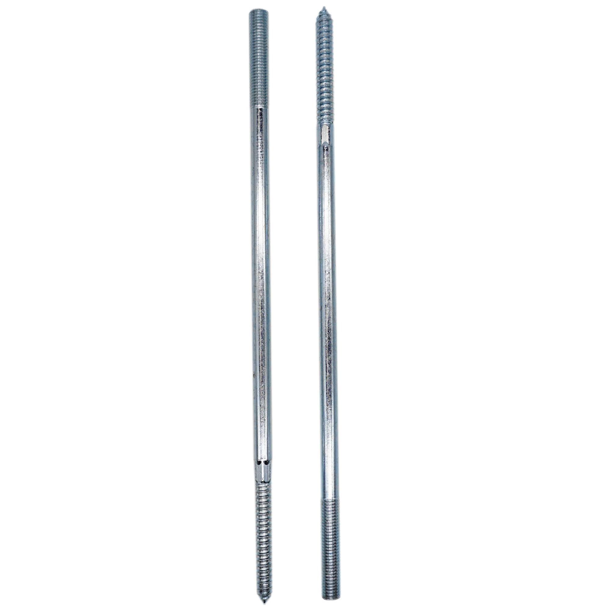 SKIR'CO (2 pcs) Zinc Plated Hanger Bolts M10 x 300 mm, Double Ended Thread Dowel Screws, Double Headed Bolts