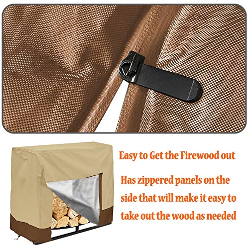 3Ft Outdoor Firewood Log Rack Cover Heavy Duty Waterproof Protection Cover For Outdoor Fire Pit Fireplace Logs Holder(Log Rack Not Included) #TOP4