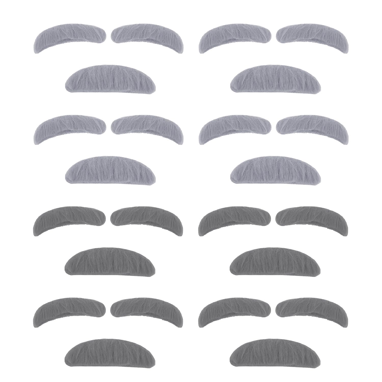 Eowvisn Dark Gray 8-Piece Simulation Eyebrow Beard Set, Elderly Modeling Eyebrow Beard, Role-Playing Dress-Up Accessories, Masquerade Props.