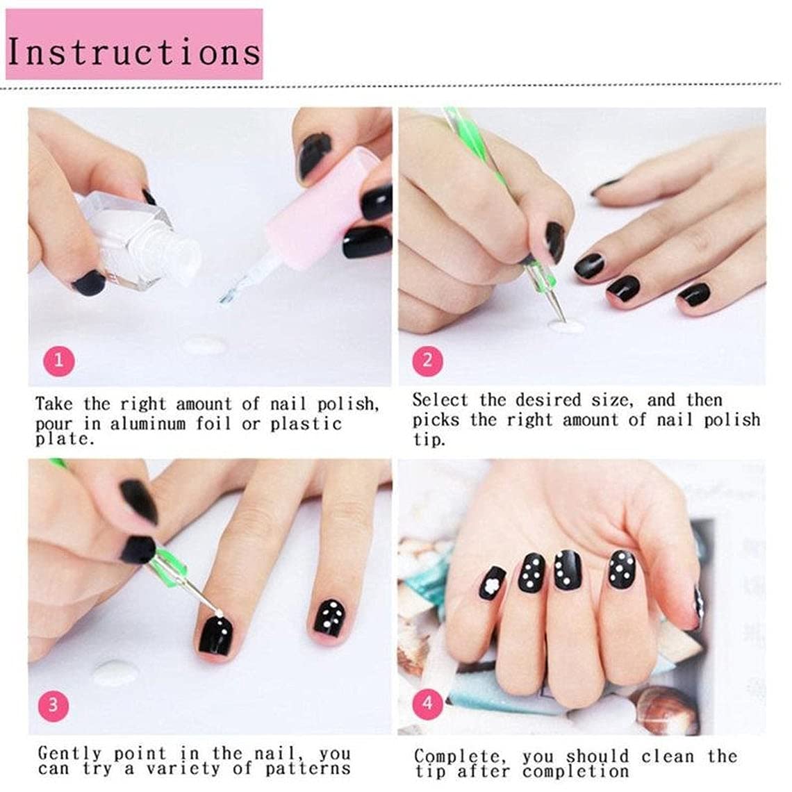 E Shopping Embossing Stylus Double End Tracing Dotting Pen Tool Set for Nail Art & Carbon Transfer Paper Painting Pottery Clay Indentation - 5 Pcs 2