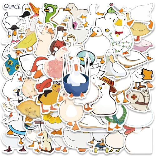 Cute Duck Stickers for Kids Teens Adults Funny Cartoon Duck Stickers for Scrapbook 50PCS Hapiuen Waterproof Vinyl Sticker for Water Bottle Laptop Farm Animals Decals Party Supplies