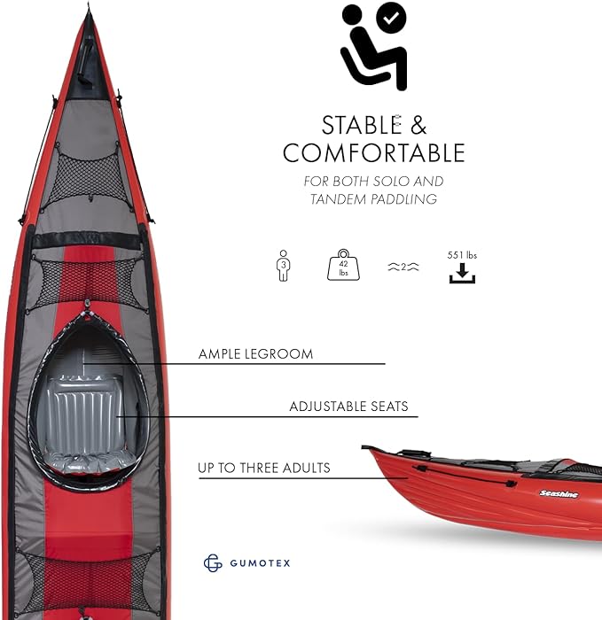 GUMOTEX Seashine Kayak Inflable para 2 Adultos - Ligero miniatura 2