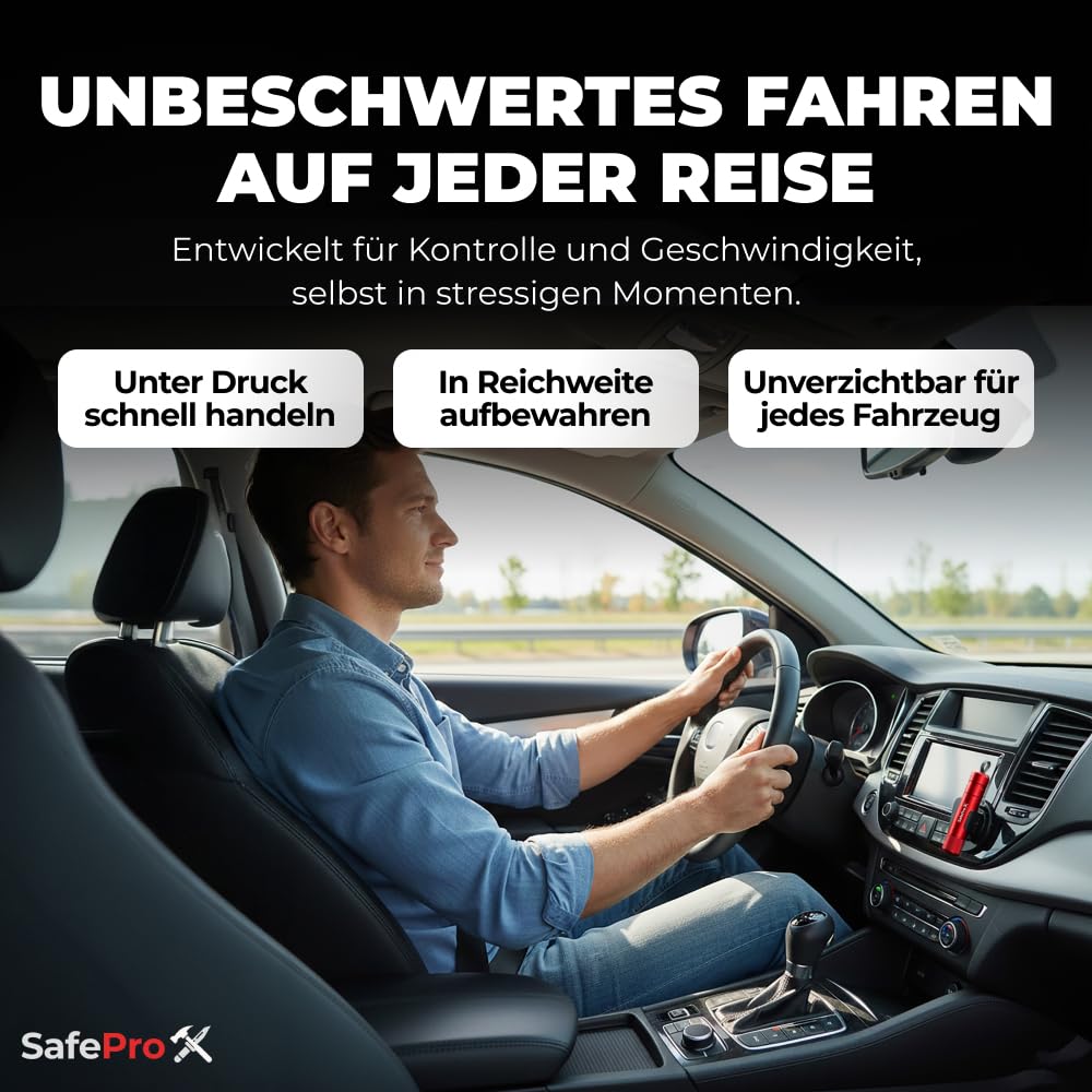 Notfallhammer Auto mit Gurtschneider - Sicherheit Rescue Tool & Scheiben Zertrümmerer (2er-Pack)