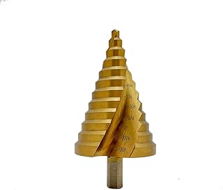 Step Drill Bit HSS Spiral Groove Step Bit 1/4" to 2-3/8" Step Drill Bit for Metal Plastic Wood, 12 Sizes Multiple Hole Stepped Up Bit for DIY Lovers