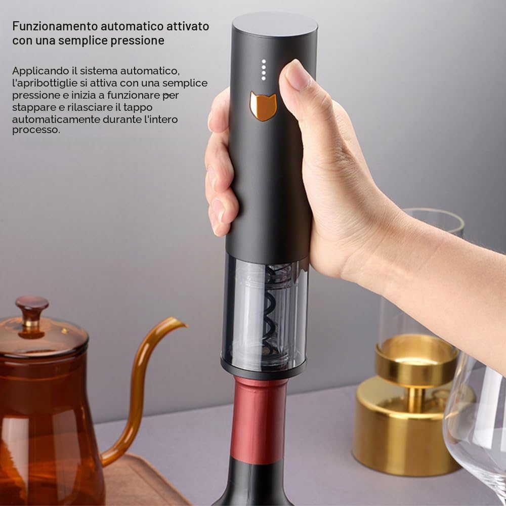 Cavatappi Elettrico per Vino Set Apribottiglie Automatico Oro Rosa