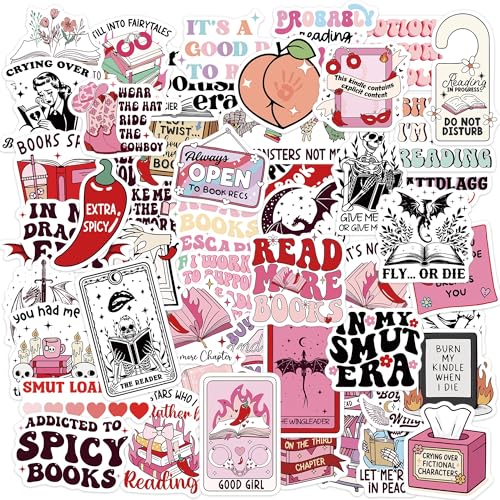 Spicy Book Reading Stickers, 100 Pcs Smut Sticker, Dark Romance Decals for Vision Board Journaling Scrapbook Laptop Cup, Bookworm Quotes DIY Gifts for Girls