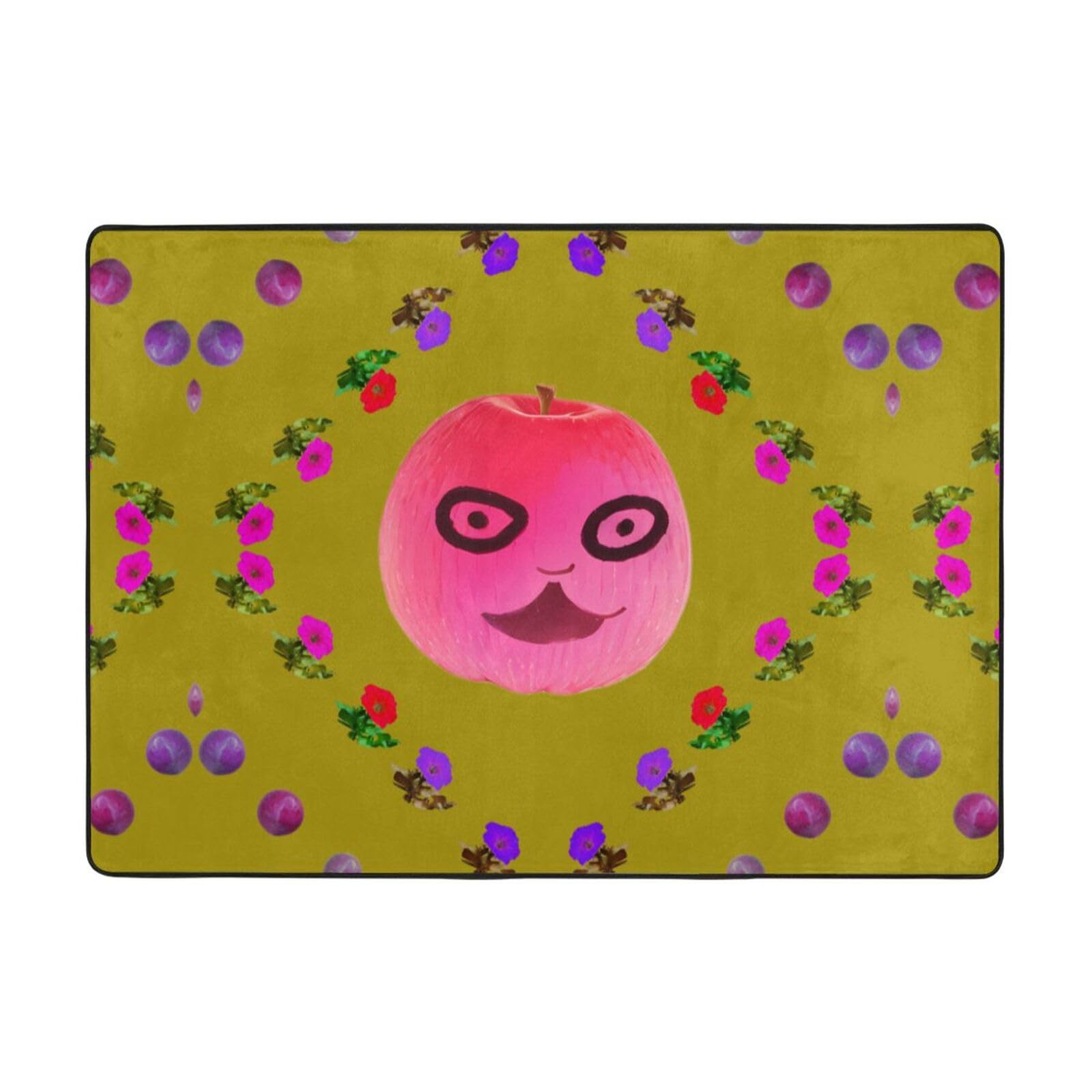 Tapis en flanelle Funny Face pêche 203x147 cm grand format pour chambre