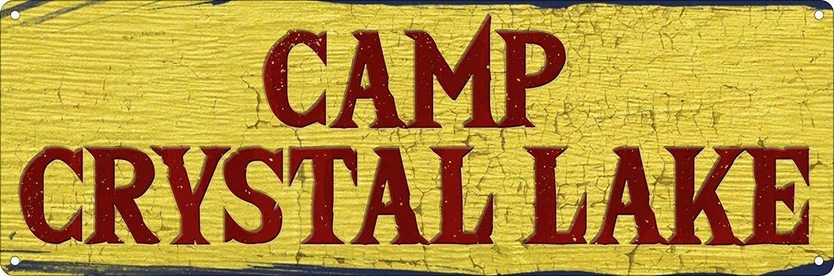 Vintage Metal Sign Camp Crystal Lake Slim Tin Sign Wall Decor 16x6 Inch Tin Sign Plaque Poster for Garage Bar Bar Family Man Cave Wall Decor