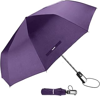 TradMall Travel Umbrella Windproof with 46/56 Inches Large Canopy 10 Reinforced Fiberglass Ribs Ergonomic Handle Auto Open...