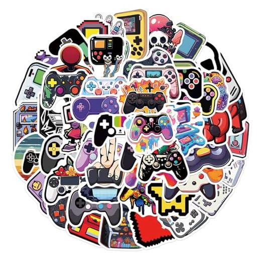 50 Piezas Pegatinas de Videojuegos, Gamepad Adecuado para Niños y Adolescentes (A)
