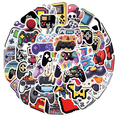 50 Pezzi Adesivi per Videogiochi, Gamepad, in Vinile Estetici Adatto ai Bambini Giovani Adulti (A)