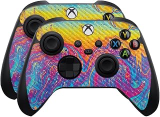 Carbon Fiber Skin Compatible with Microsoft Xbox Series X|S Controller (2 Pack) - Paint Currents - Premium 3M Vinyl Protective Wrap Decal Cover - Easy to Apply | Crafted in The USA by MightySkins