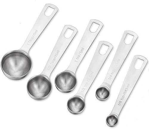 Miniatura 2 de Juego de cucharas medidoras de acero inoxidable - Cucharas y cucharadas de metal apilables - 18, 14, 12 cucharada, 1 cucharada, 1 cucharada, 12, 1