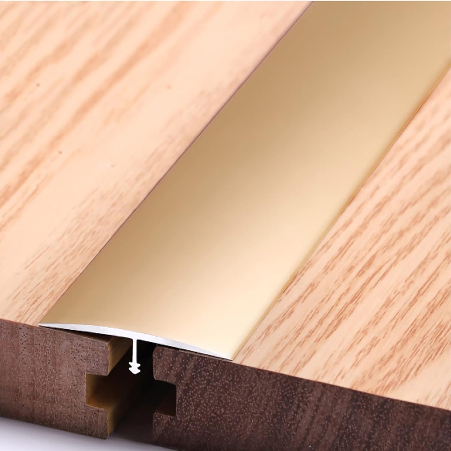 VUIKLCty Extra Wide Floor Transition Strip, Floor Gap Covering Connecting Strip For Threshold Transition Between Carpet and Floor Tiles,Aluminum(D,90cm/35.4in)