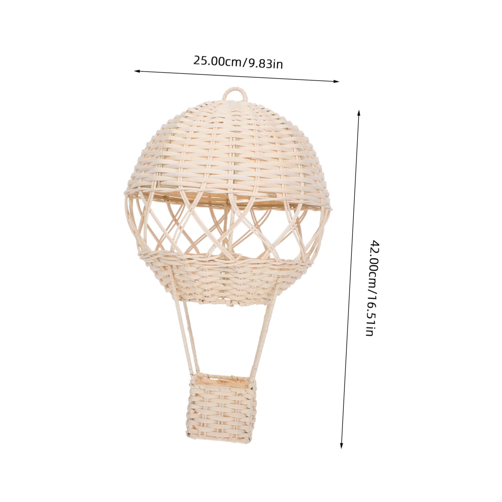 Cabilock Unique Hot Air Balloon Lampshade Wicker Wall Decor Natural Wicker Lampshade Kids' Room Decorative Basket