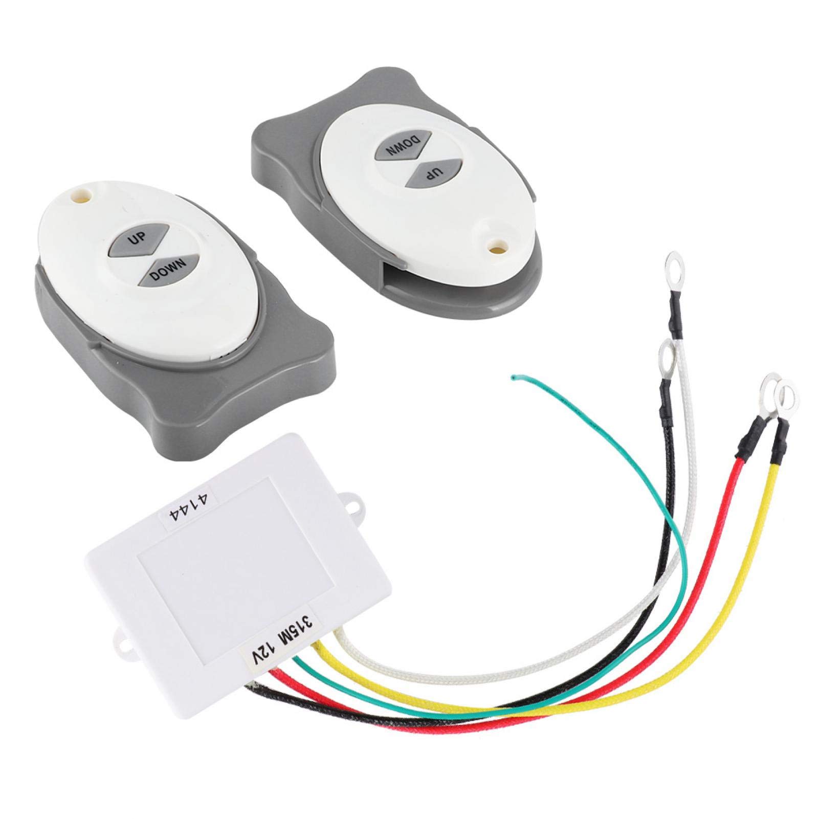 Senyar Controller per ancora, 12V Telecomando per salpa ancora senza fili Controller per assetto Accessorio per vela per barca marina con 1 ricevitore e 2 trasmettitori per interruttore wireles