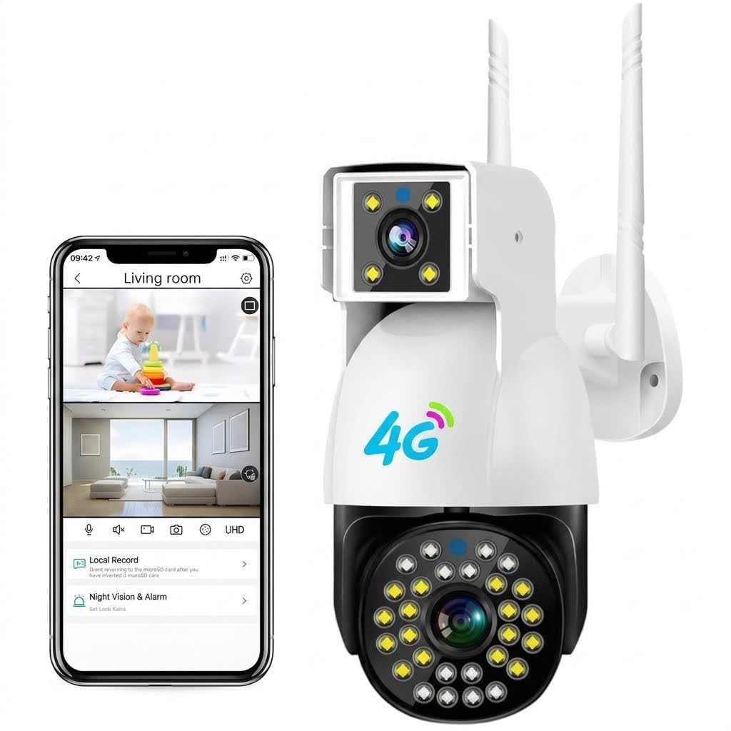 DDLC 6MP 4G SIM Dual Lens Outdoor PTZ CCTV Camera | 360° Rotation | Color Night Vision | Smart Auto Tracking | Two-Way Audio | Wireless Security with V380 Pro App (4G Dual Lens PTZ)-image-32