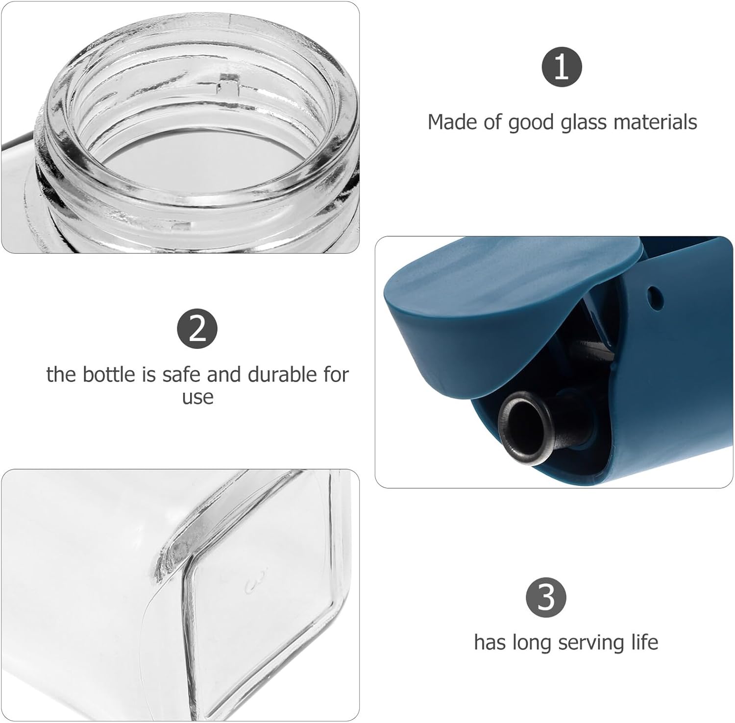 Tofficu Glass Oil Dispenser Bottle Set 2pcs Leakproof Yellow Blue Glass Oil Pots for Kitchen Cooking Vinegar and Soy Sauce Containers Easy Pouring