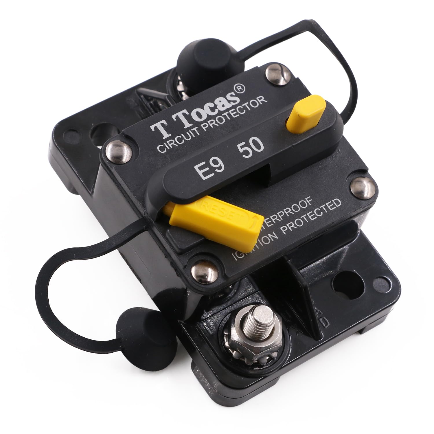 E9 50 Amp Circuit Breakers with Manual Reset | Waterproof IP67 Protection | UL Certified | 12V - 72V DC 50A