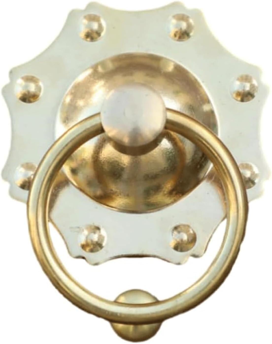 Screw Antique Copper Door Knock Classic Door Knock for Home Garden Door Ring Knocker，Brass Door Handles Door Knockers(Brass,20cm)