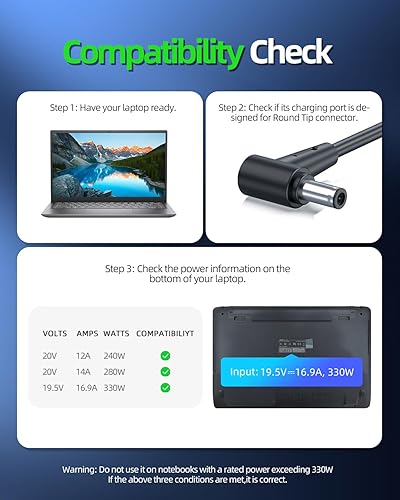 Miniatura 6 de Cargador de CA de 330 W apto para Asus Rog G733PZ G733PY G733P G733 G733CX G814JZ G834JY ADP-330AB DW 0A001-00610500 Strix Scar 16 17 17SE 18 G18