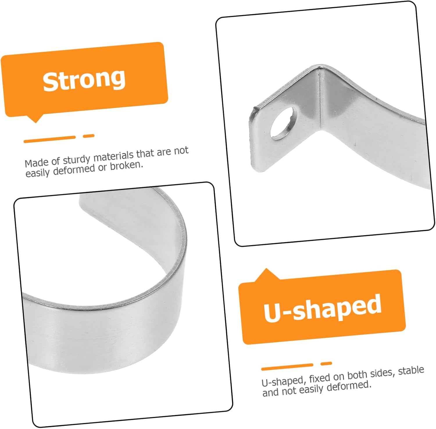 20Pcs U Clamp Wire Strap Clips Tube Fixing Clips Wire Cord Clamps for Secure Electrical Cable and Hose Installation Double Sided Design