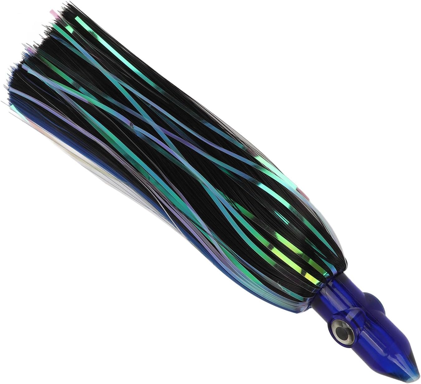 Cryfokt Octopus Bait Squid Skirt, Anticorrosion Soft 3D Eyes Sturdy Octopus Skirts Fishing Lure for Saltwater (Blue Black), Cryfoktya7ck435w2-12