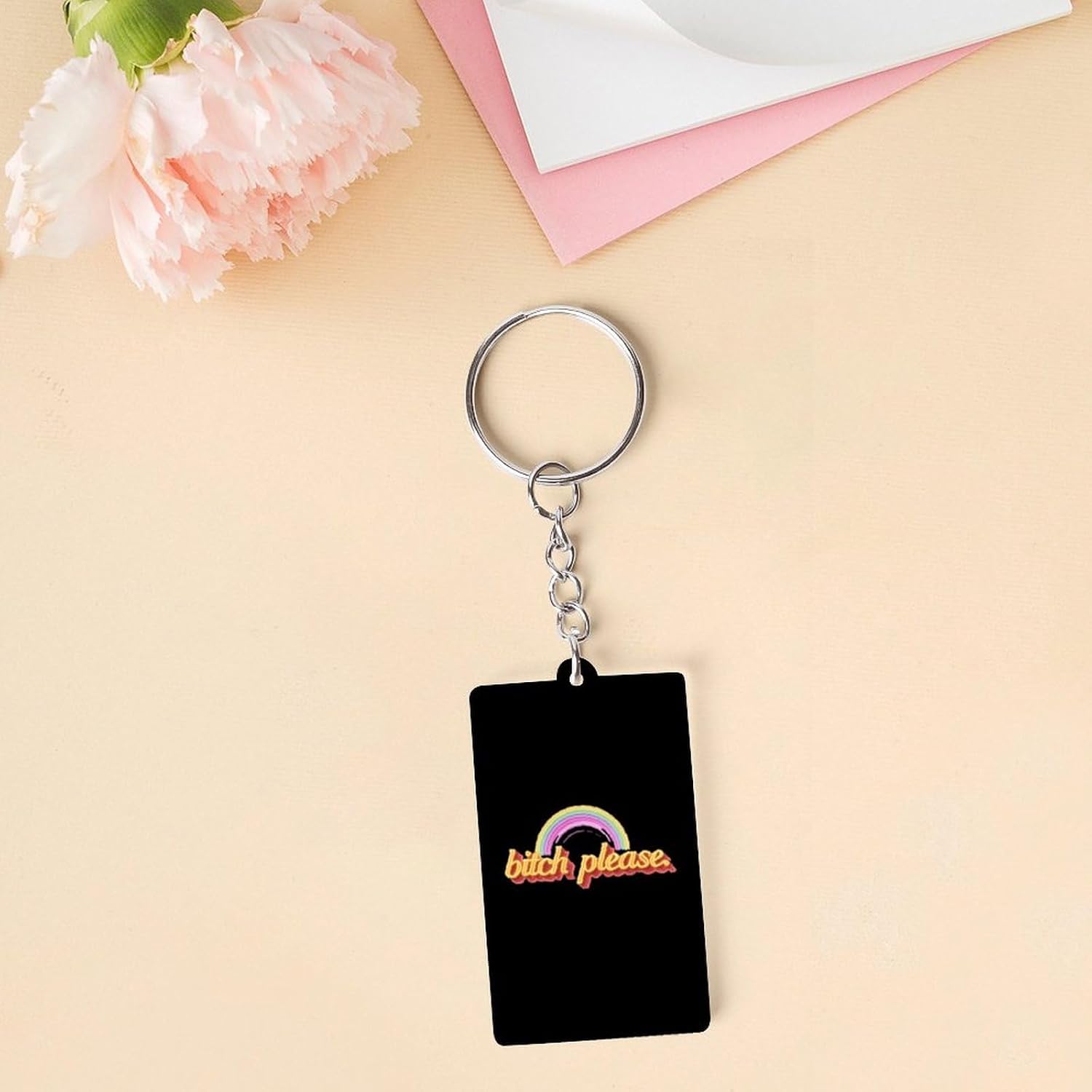 Bitch Please Cute Keychain Compact Acrylic Key Ring Holder image 3
