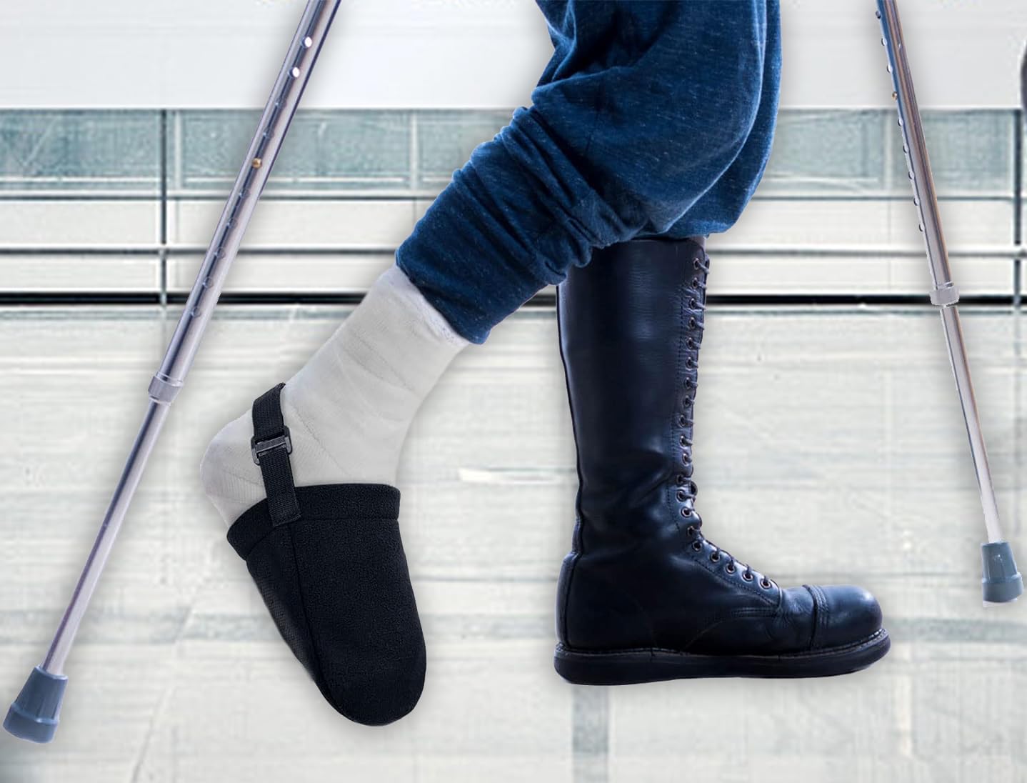 Generic 1 Pack Protective Foot Cast Socks Toe Covers Soft Warm Cast Toe Protector Cast Sock Toe Cover for Men and Women, Adjustable Cast Socks for Leg, Foot and Ankle, Socks for Casts Adults (Black)