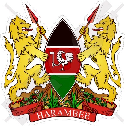 KENYA Kenyan Blason, Afrique de l'Est, AFRIQUE, 85mm Vinyl Sticker, Autocollant
