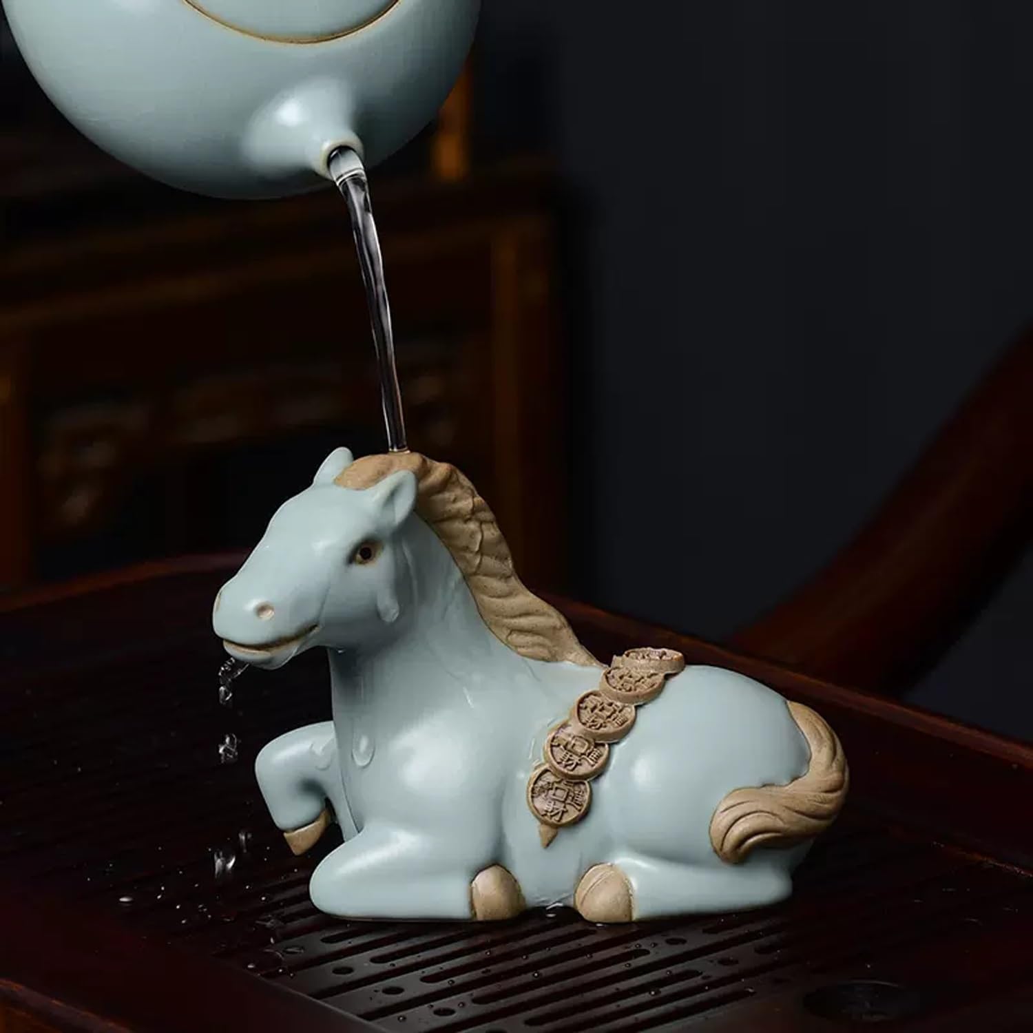 figurki zwierzątek， Ceramiczna figurka konia, ozdoba na biurko, zestaw do herbaty, akcesoria do rękodzieła, dekoracja stołu, prezenty