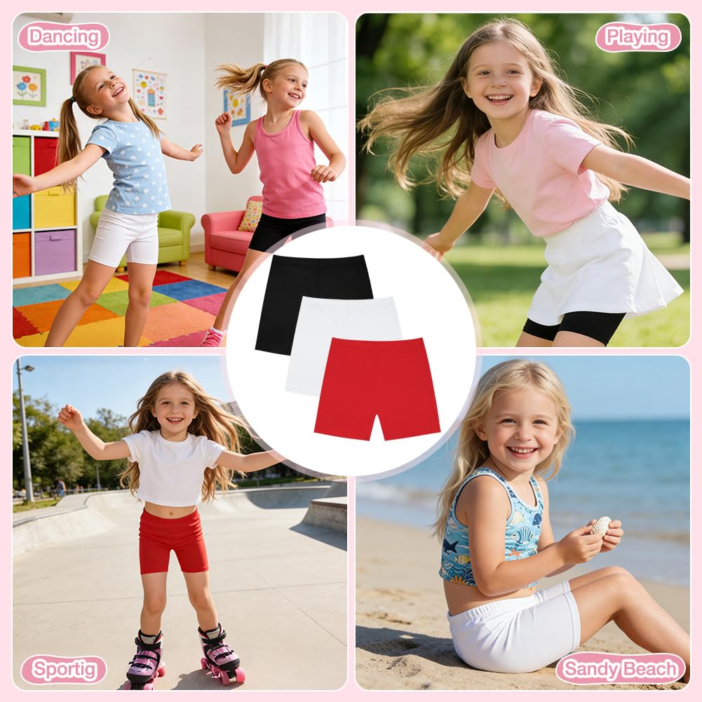Cortos de Ciclismo para Niña 3 PCS Leggings Mallas Deportivas Transpirables Negro