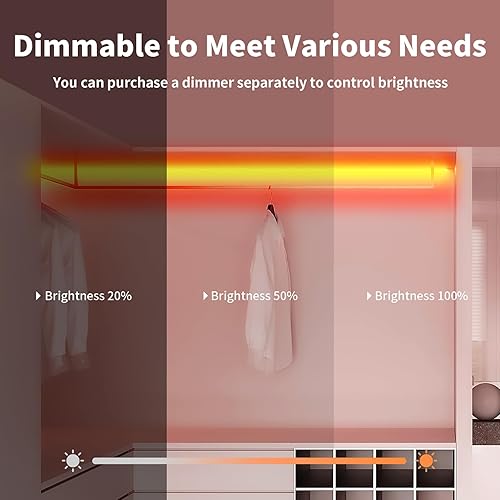 Miniatura 3 de iNextStation Tira de luces LED naranjas, tira de luces de neón de 16.4 pies con adaptador de corriente, luz flexible de neón LED cortable de 12 V,