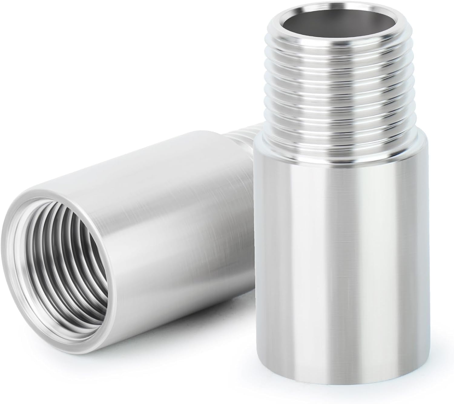 TAILONZ PNEUMATIC 304 Edelstahl 1" Innengewinde x 1" Außengewinde BSP 100mm Nippel Gussrohr Direktverschraubungen zur Rohrverlängerung Pneumatische Anschlüsse （Packung mit 2）