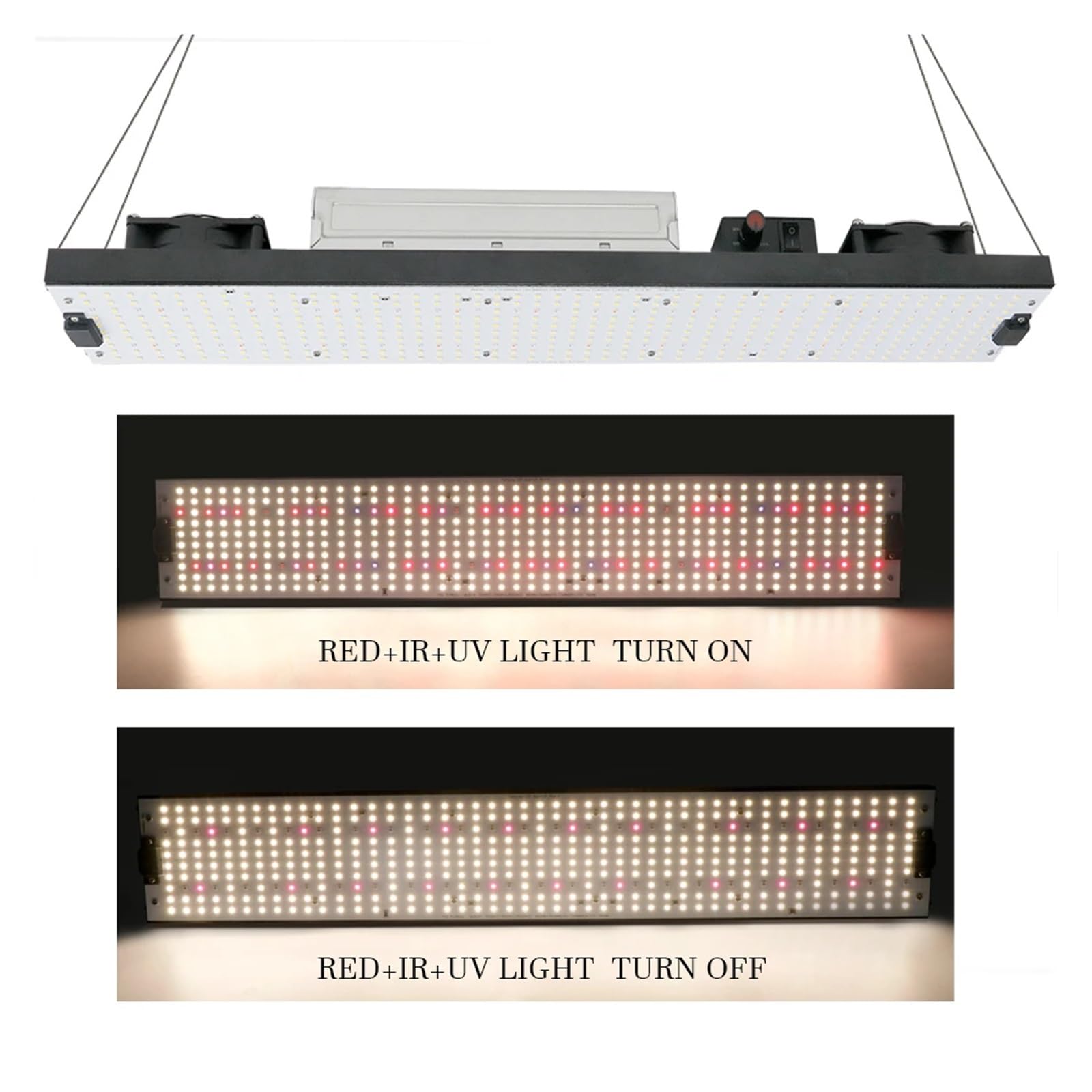 Lampe de Plante, 320w LED à spectre complet élèvent la lumière quantique LM301H panneau LED à intensité variable, Phytolamp uv/ir allumer/éteindre for la croissance des plantes d'intérieur(1000W)
