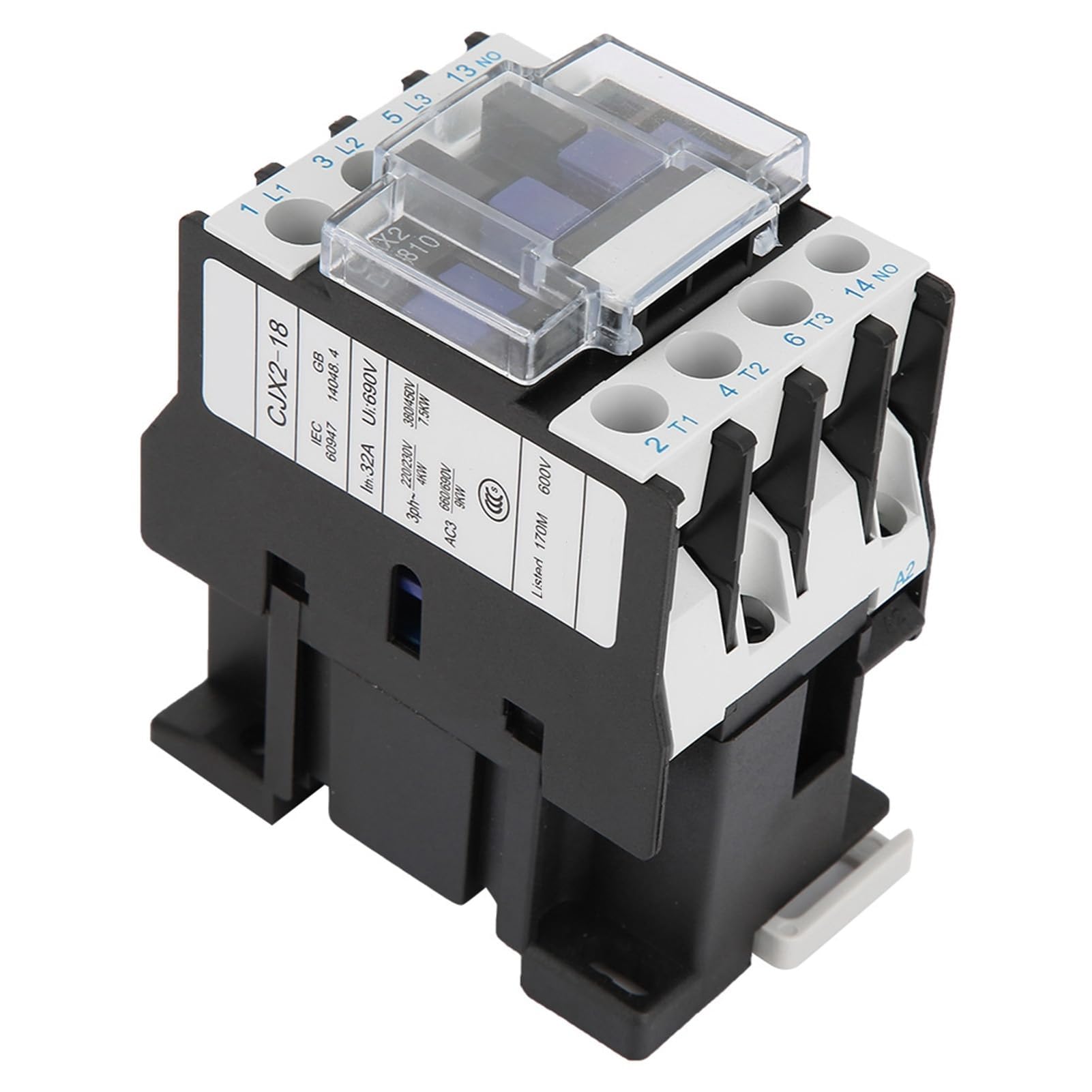 Cjx2-1810 Contattore per Montaggio su Guida, Teleruttore Bobina 380V Contattore Bobina 380V Contattore Elettrico Industriale (380 V CA)