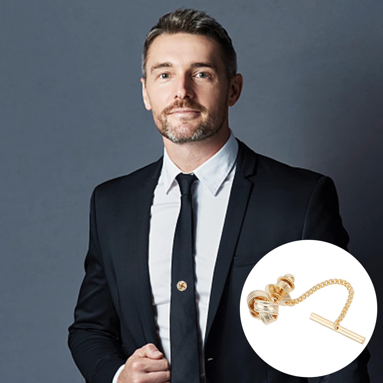 Tie Bar Craft WEBEEDY Tie Clip Set 2PCS Stylish Cross Tie Bars