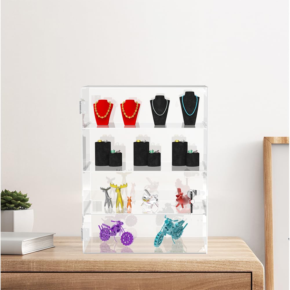 Vitrina transparente para figuras, vitrina con puertas acrílicas, armario de almacenamiento de licores en el suelo, escaparate transparente para muñeca de juguete, mini figura, 53 x 44 pulgadas Vitrina transparente para figuras, vitrina con puertas acrílicas, armario de almacenamiento de licores en el suelo, escaparate transparente para muñeca de juguete, mini figura, 53 x 44 pulgadas