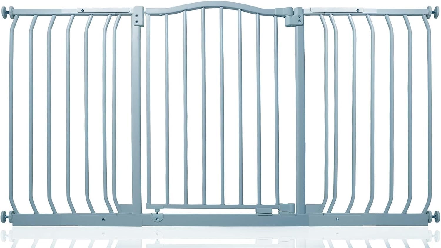 Safetots Cancelletto di Sicurezza con Parte Superiore Incurvata, 143cm - 152cm, Grigio Opaco, Montaggio a Pressione, Cancelletto per Bambini per Porte, Corridoi e Spazi Stretti, Barriera di Sicurezza