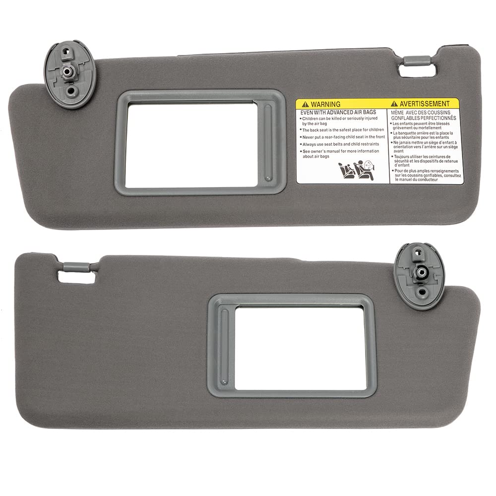 HIMIKI Sun Visor Sunvisor Without Light Left and Right Side Compatible with Tacoma 2005 2006 2007 2008 2009 2010 2011 2012 Replacement for 74320-04181-B1, 74310-35C00-B0 Gray