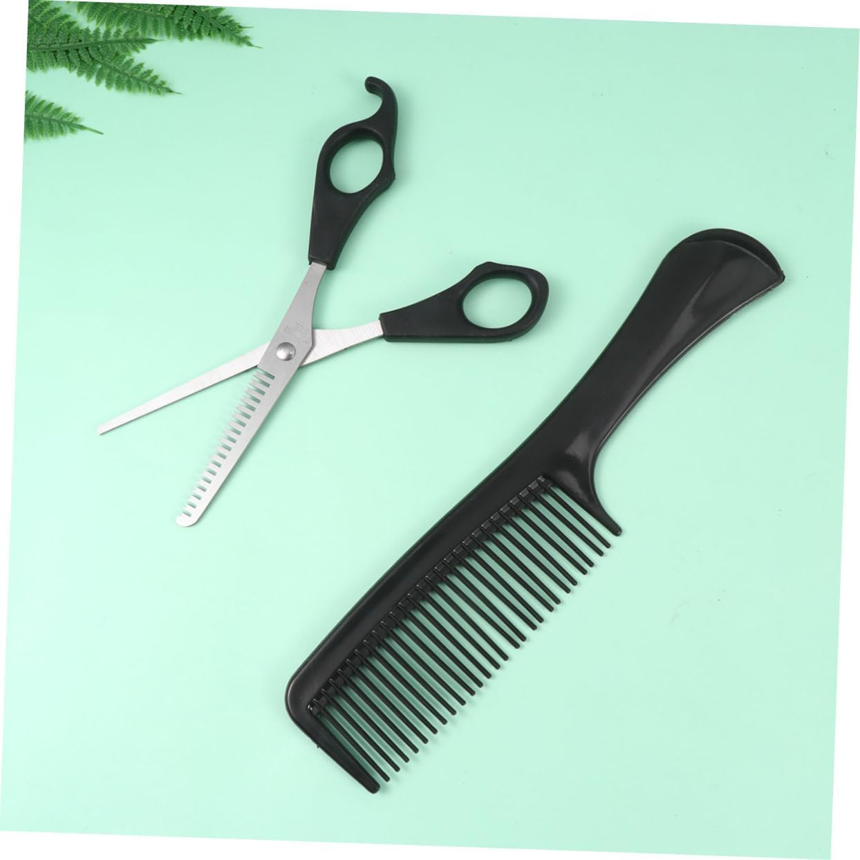 Professional Hair Cutting Tool Set for Men Includes Barber Scissors Thinning Shears Styling Comb and Apron Durable Hairdressing Kit for Salon Home Use Black