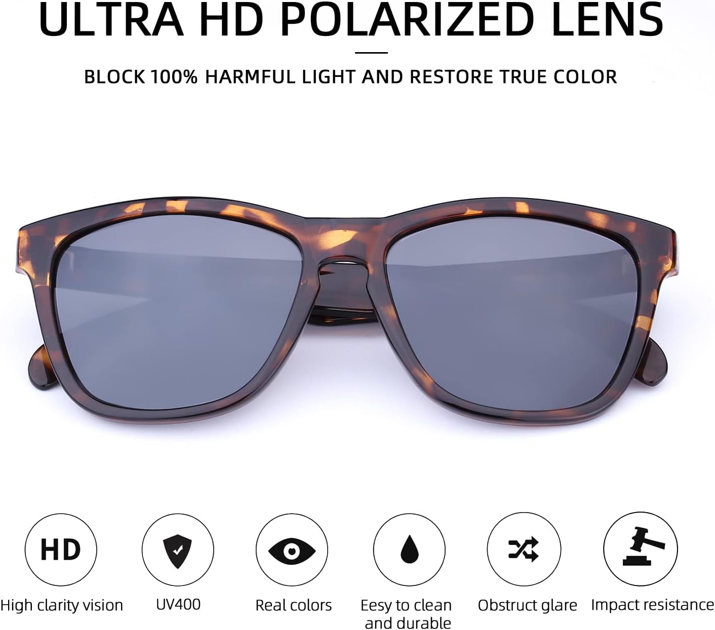 COLOSSEIN Sunglasses Womens,Classic Square Frame UV400 Mirrored Lens,Sunglasses Fit For Beach,Vacation,Driving - Image 3