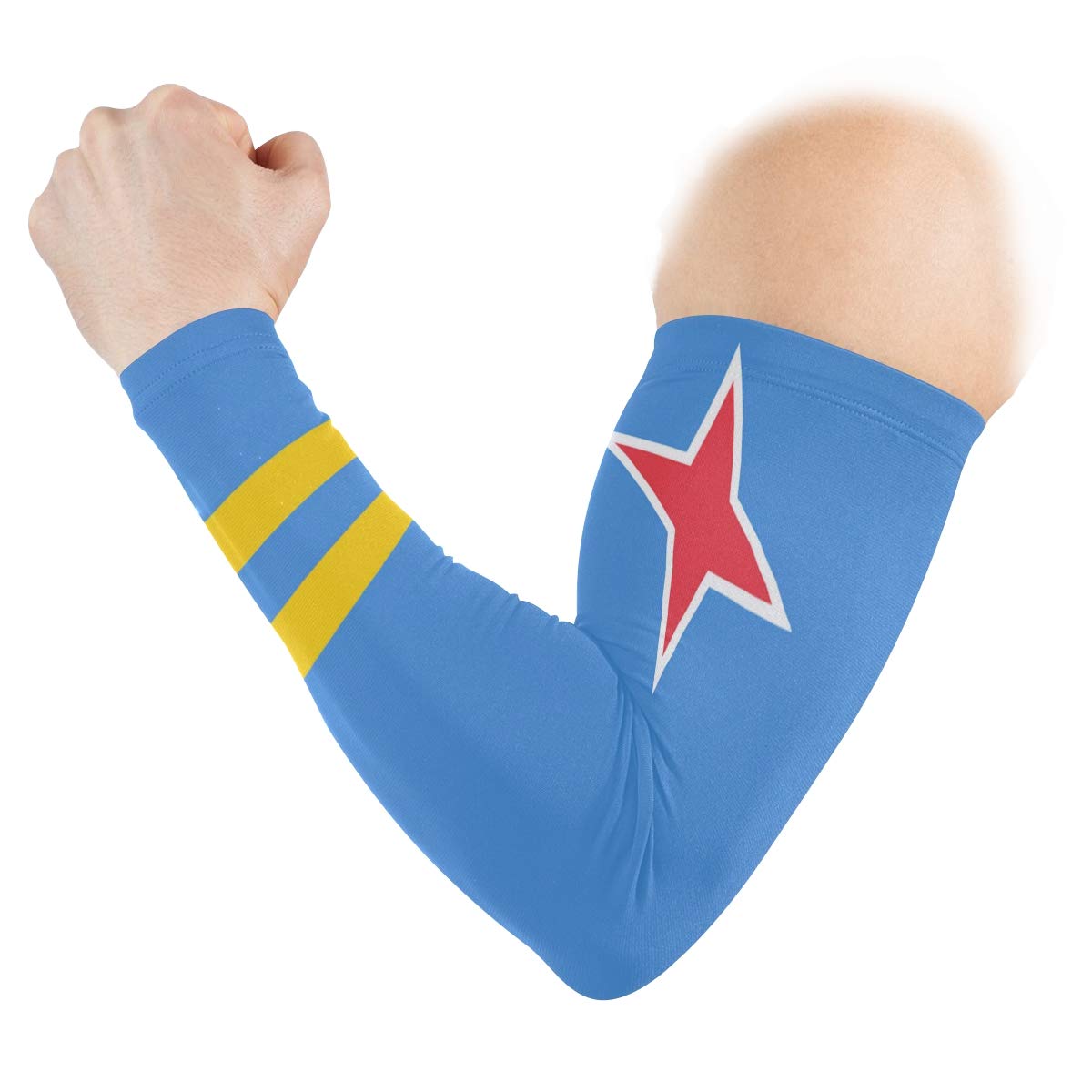 poeticcity Aruba Flag 1 Pair Arm Sports Sleeves Cooling Warmer UV Protection